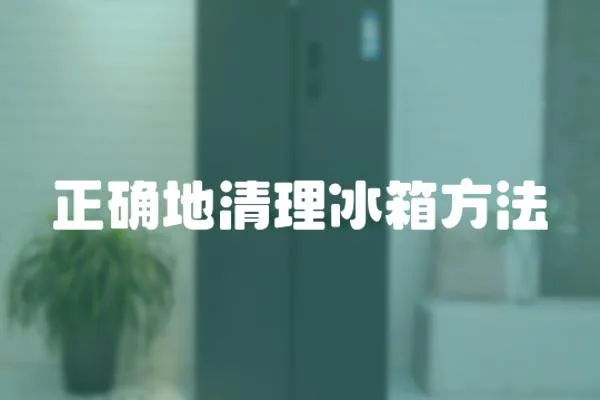 正確地清理冰箱方法
