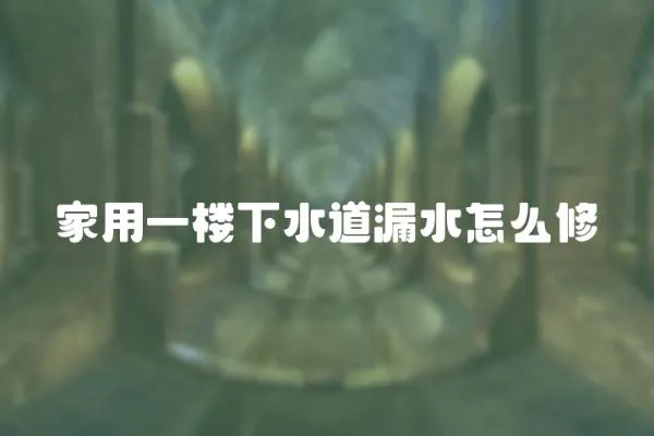 家用一樓下水道漏水怎么修