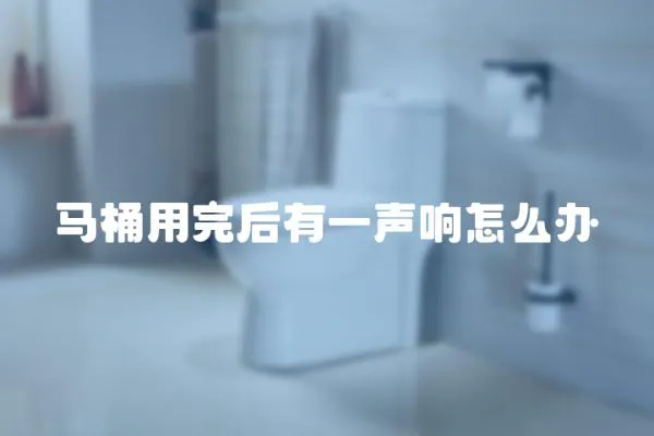 馬桶用完后有一聲響怎么辦