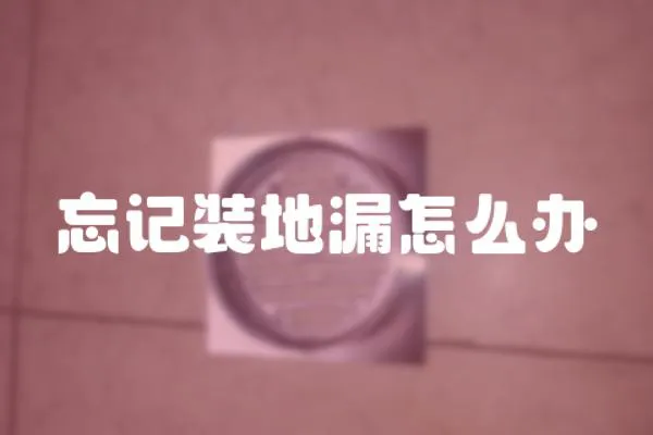 忘記裝地漏怎么辦