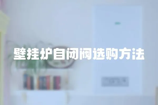 壁掛爐自閉閥選購方法