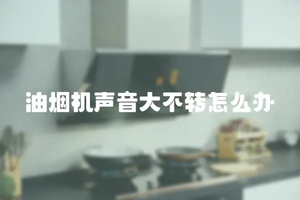 油煙機(jī)聲音大不轉(zhuǎn)怎么辦