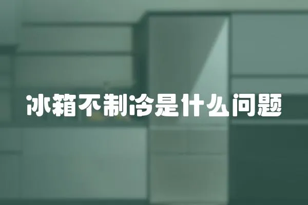 冰箱不制冷是什么問題