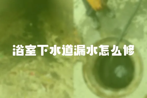 浴室下水道漏水怎么修