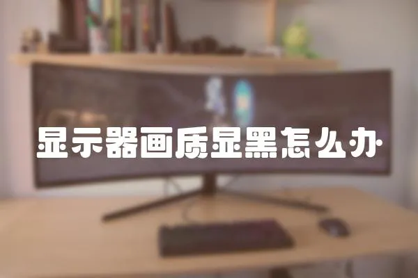 顯示器畫(huà)質(zhì)顯黑怎么辦