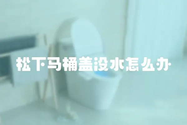 松下馬桶蓋沒水怎么辦