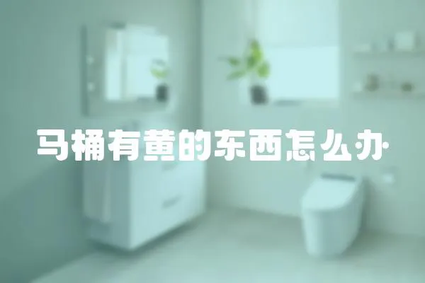 馬桶有黃的東西怎么辦