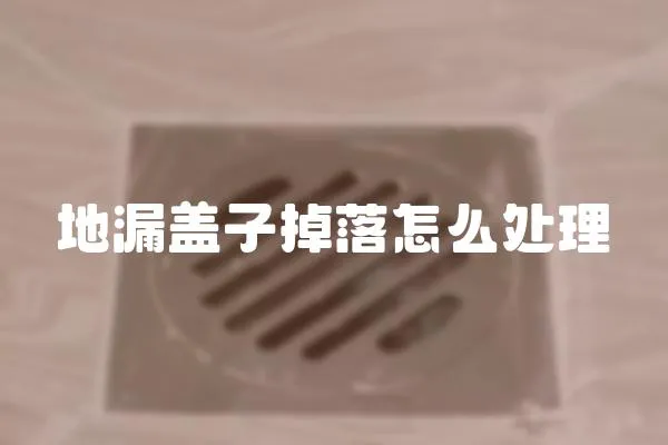 地漏蓋子掉落怎么處理