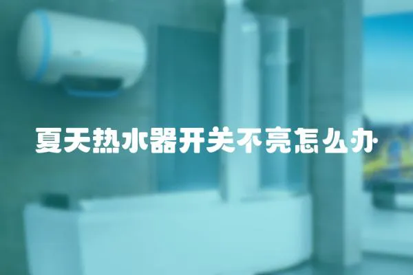 夏天熱水器開關不亮怎么辦