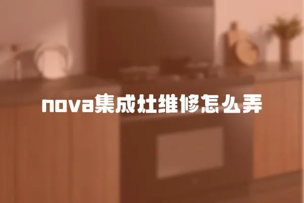 nova集成灶維修怎么弄