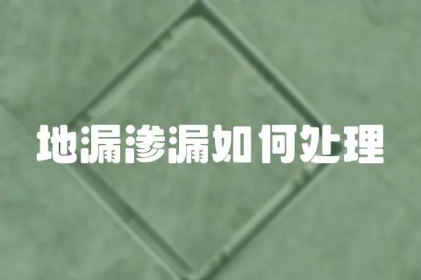 地漏滲漏如何處理