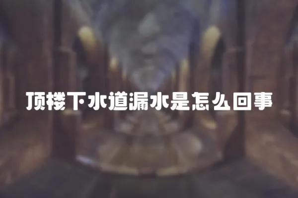 頂樓下水道漏水是怎么回事