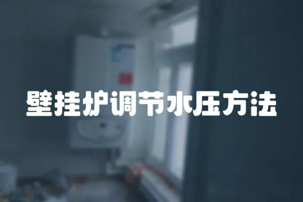 壁掛爐調(diào)節(jié)水壓方法