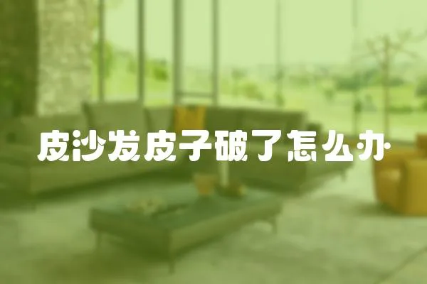 皮沙發皮子破了怎么辦