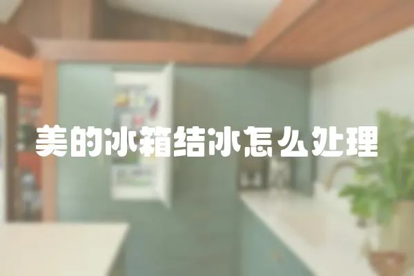 美的冰箱結(jié)冰怎么處理