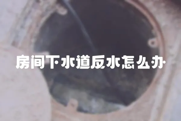 房間下水道反水怎么辦