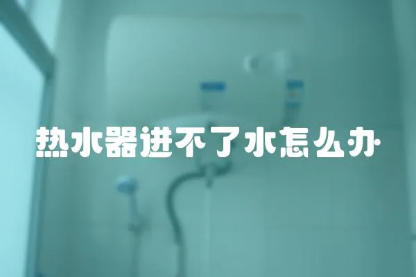 熱水器進不了水怎么辦