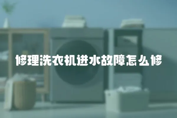 修理洗衣機進水故障怎么修