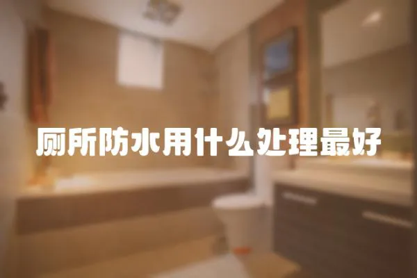 廁所防水用什么處理最好