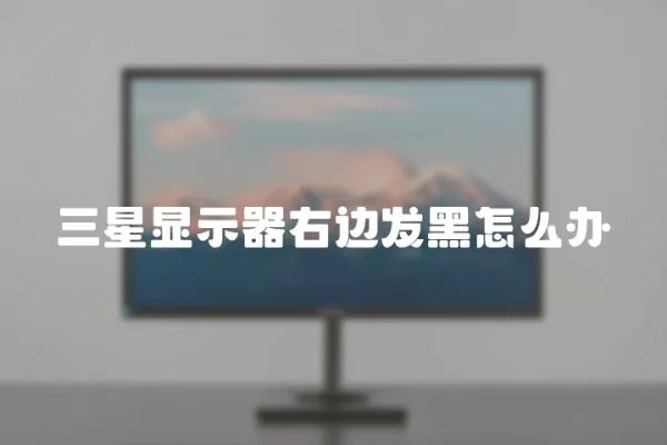 三星顯示器右邊發黑怎么辦