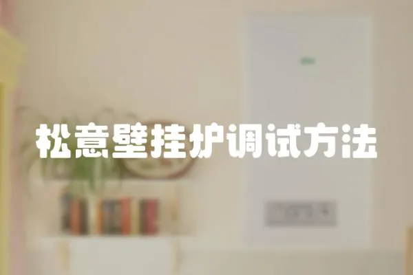 松意壁掛爐調試方法