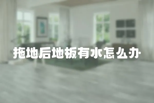 拖地后地板有水怎么辦
