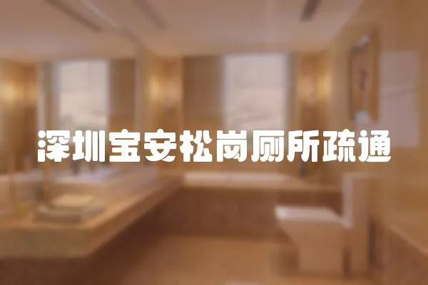 深圳寶安松崗廁所疏通