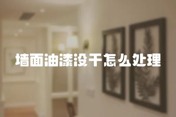 墻面油漆沒干怎么處理