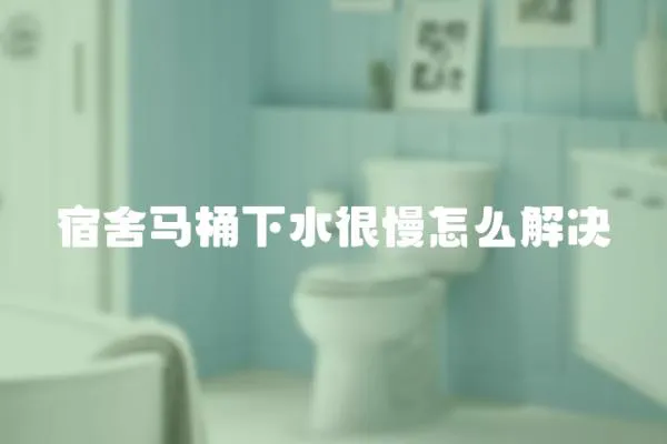 宿舍馬桶下水很慢怎么解決