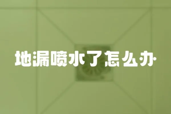 地漏噴水了怎么辦
