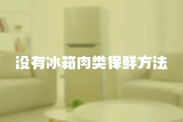 沒有冰箱肉類保鮮方法
