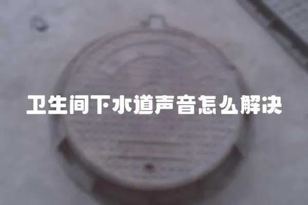 卫生间下水道声音怎么解决