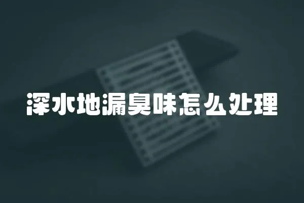 深水地漏臭味怎么處理