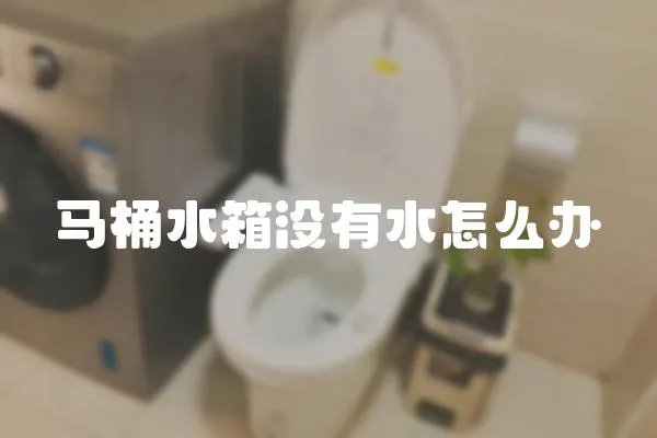 馬桶水箱沒有水怎么辦