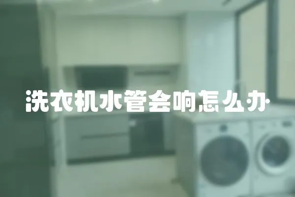 洗衣機水管會響怎么辦