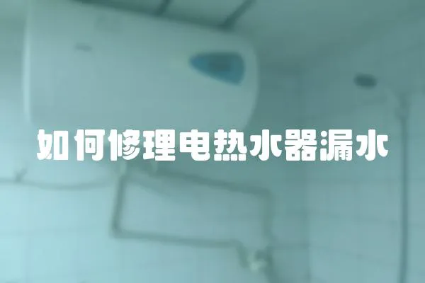 如何修理电热水器漏水