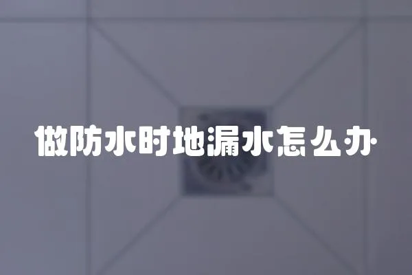 做防水時(shí)地漏水怎么辦