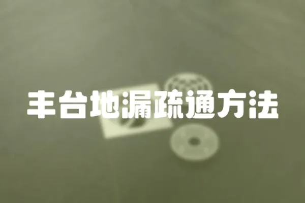 豐臺地漏疏通方法