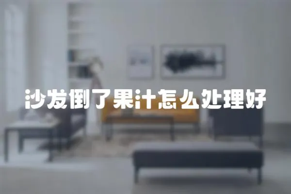 沙發倒了果汁怎么處理好