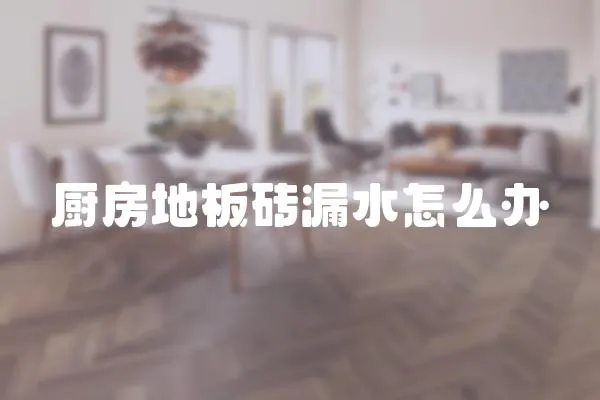 廚房地板磚漏水怎么辦