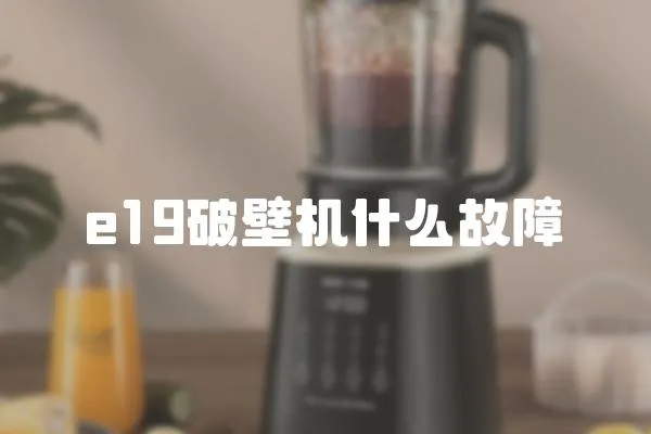 e19破壁機什么故障