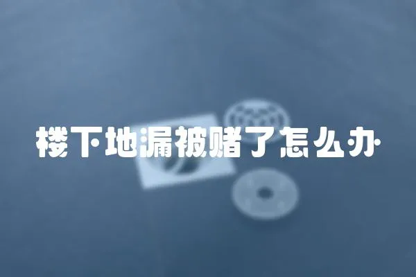 樓下地漏被賭了怎么辦