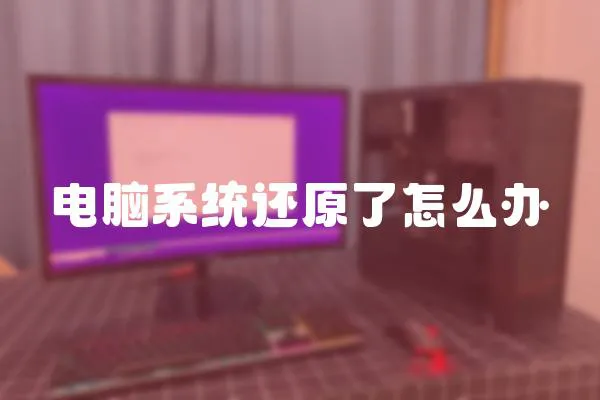 電腦系統還原了怎么辦