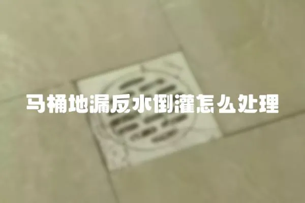 馬桶地漏反水倒灌怎么處理