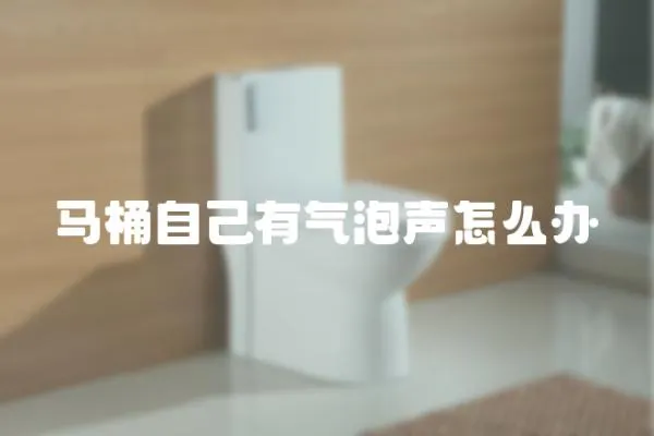馬桶自己有氣泡聲怎么辦