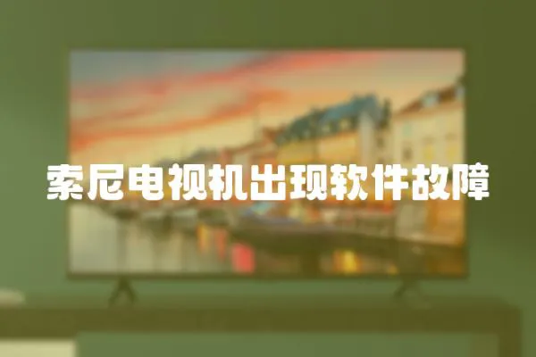 索尼電視機出現軟件故障