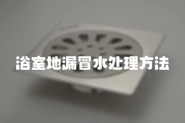 浴室地漏冒水處理方法