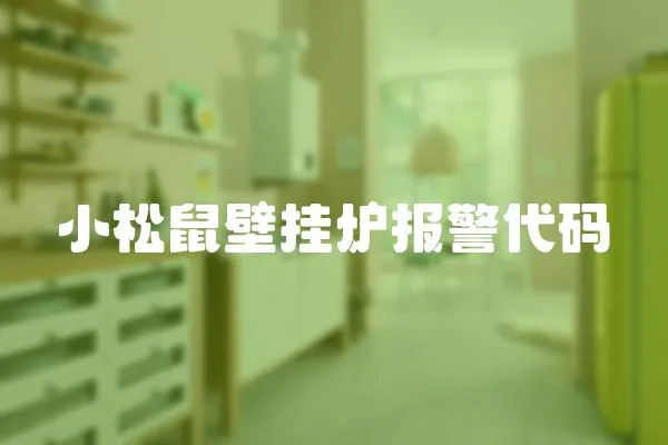 小松鼠壁掛爐報警代碼