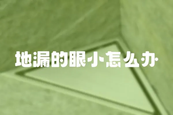 地漏的眼小怎么辦