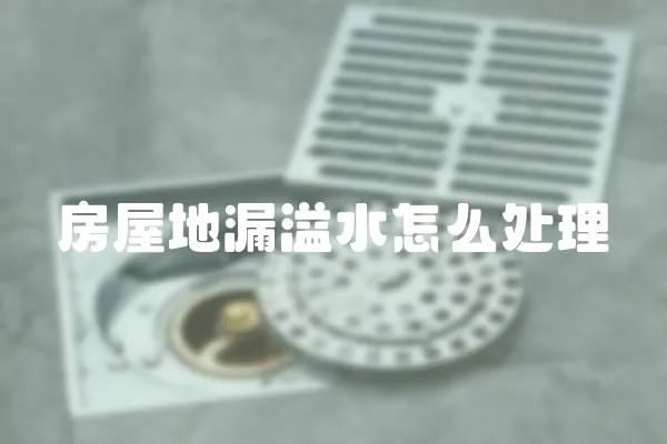 房屋地漏溢水怎么處理